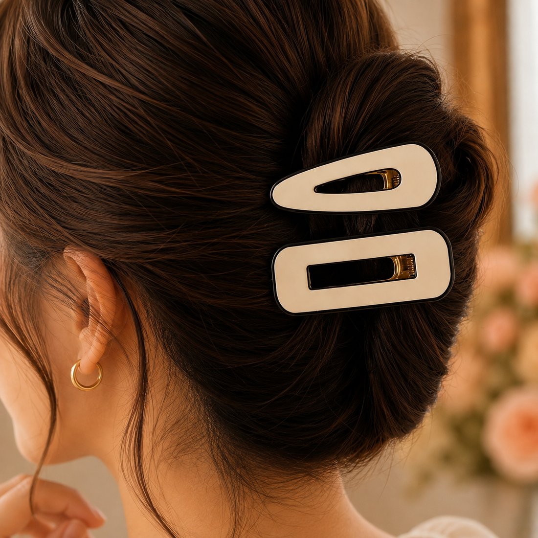 Monochrome Hairclips set - Beige