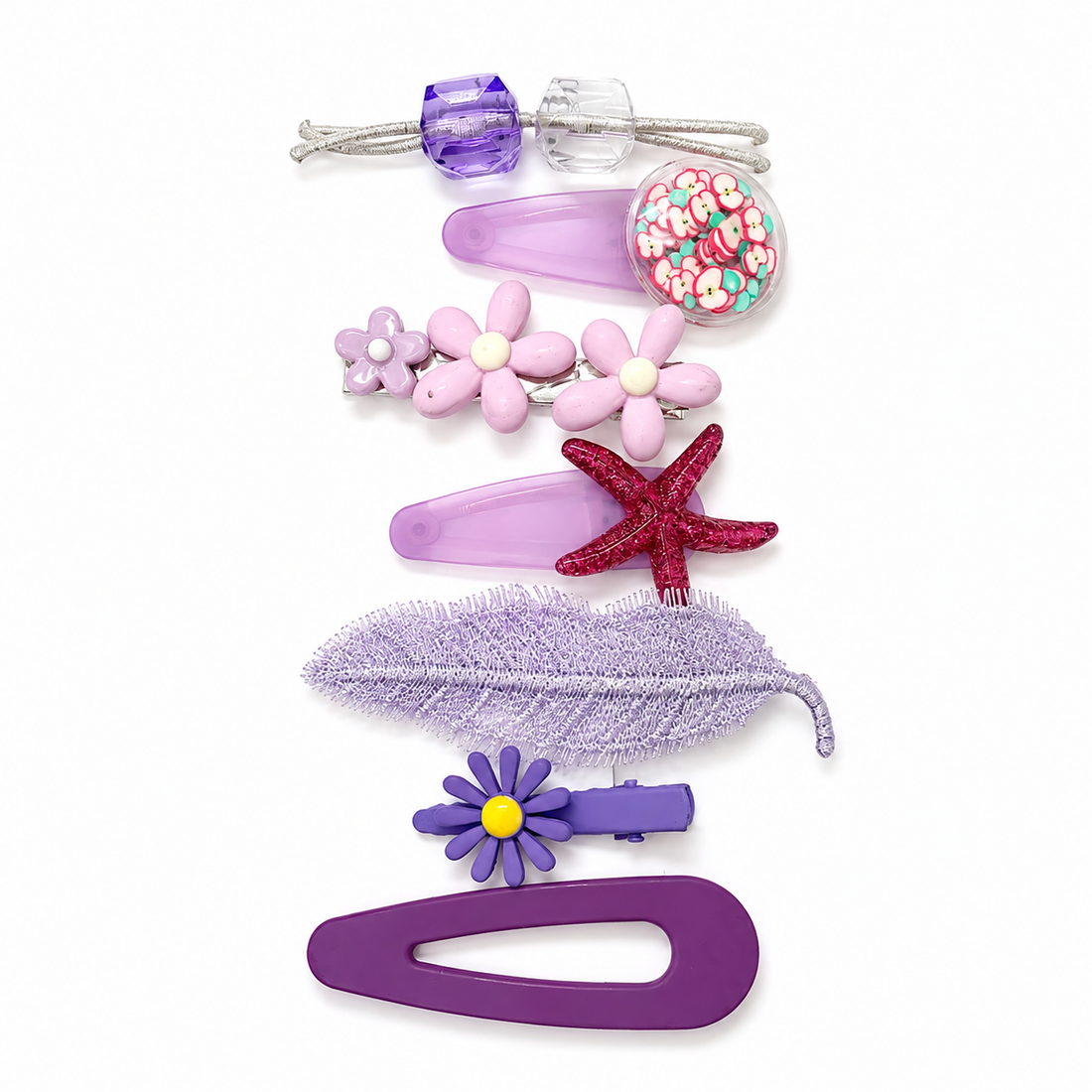 Purple Daisy Hairclips Set