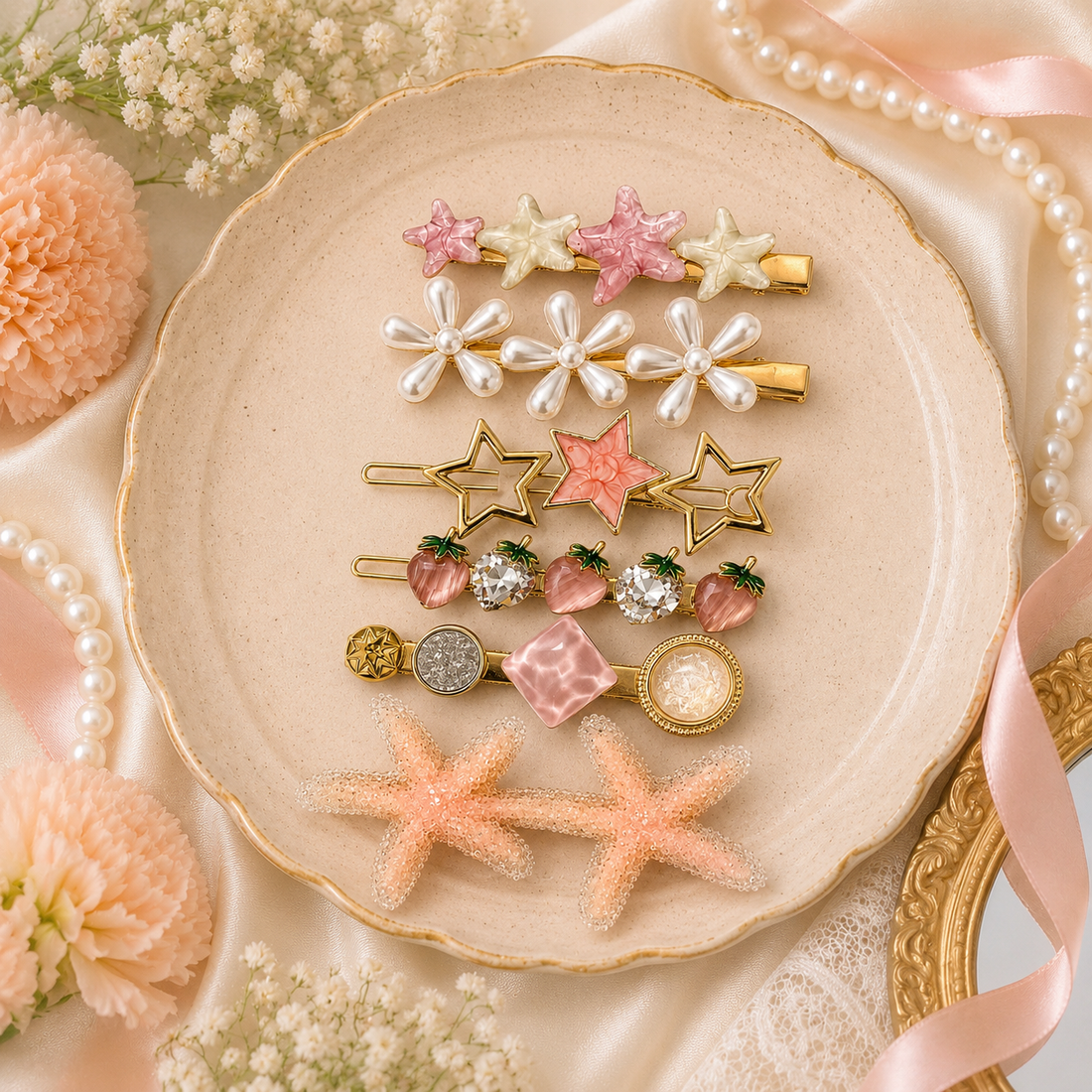 Pink Sunset Hairclips Set