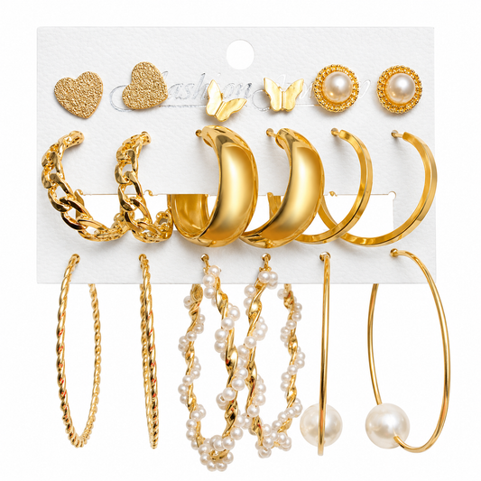 Mix and match studs and hoops set