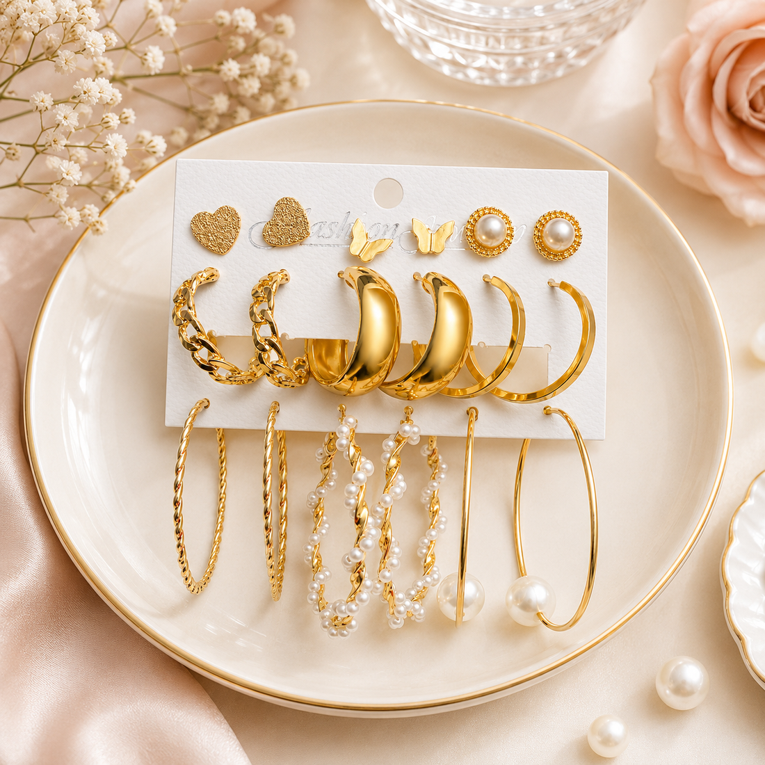 Mix and match studs and hoops set