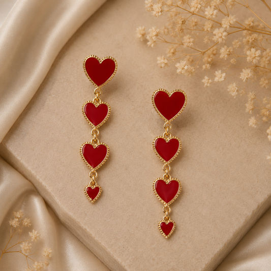 Crimson Cascade Earrings