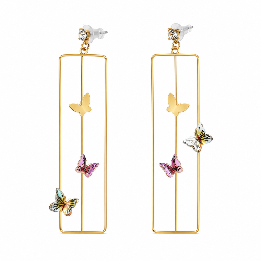 Golden Butterfly Frame Earrings