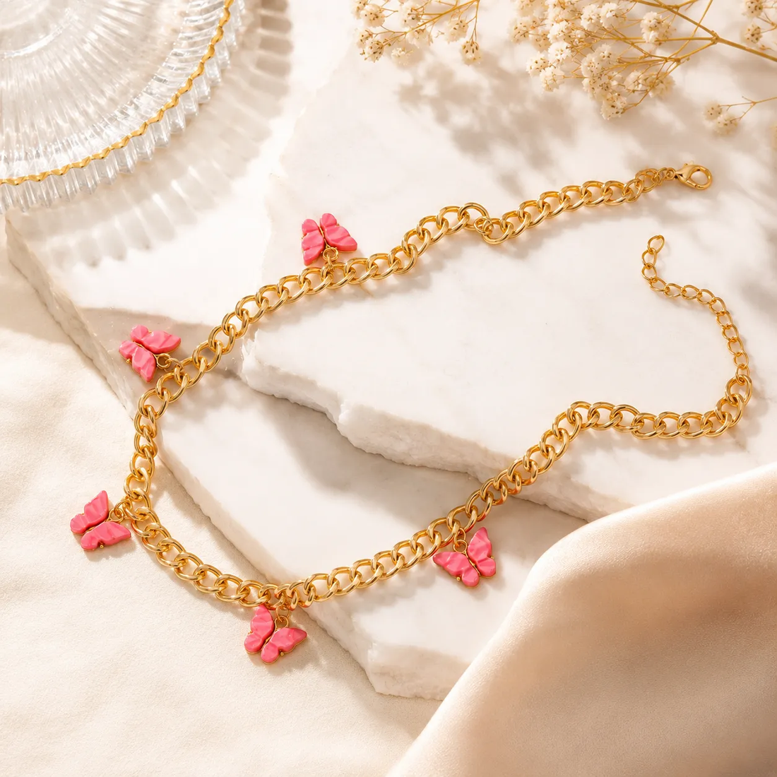 Butterfly charm necklace