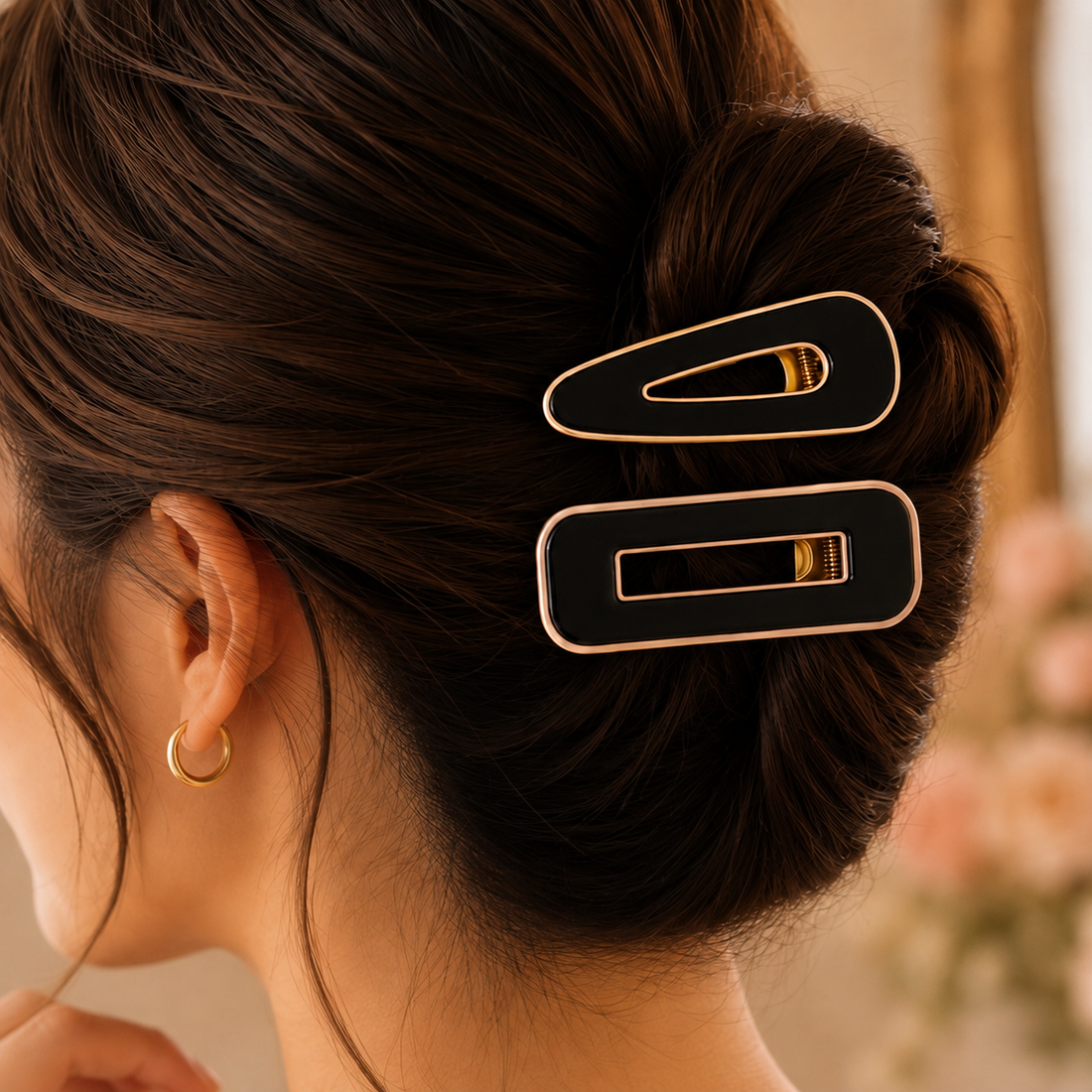 Monochrome Hairclips set - Black