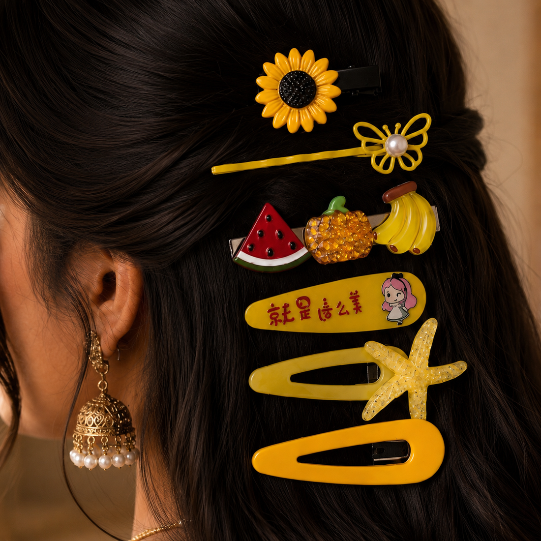 Lemon Drop Hairclips Set