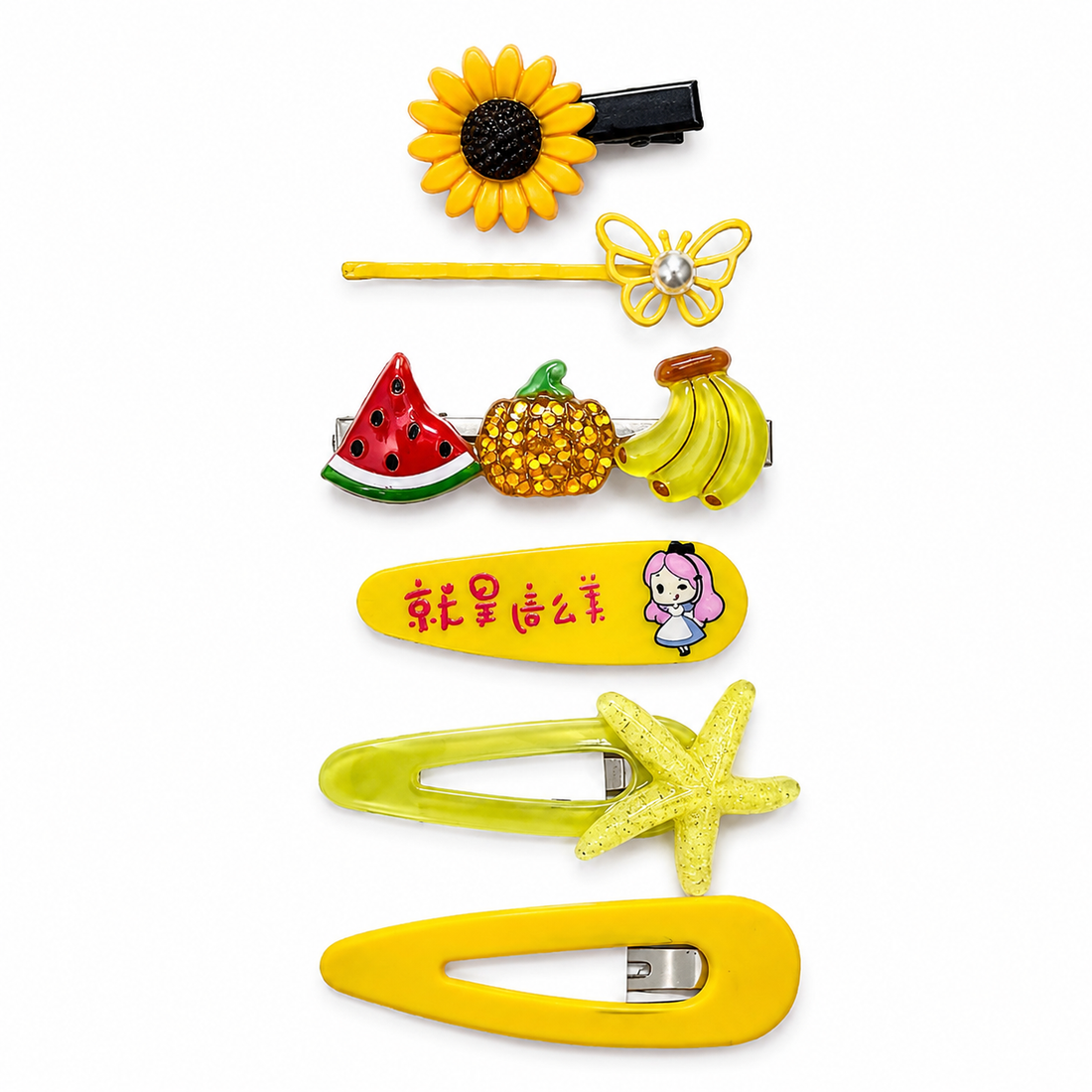 Lemon Drop Hairclips Set