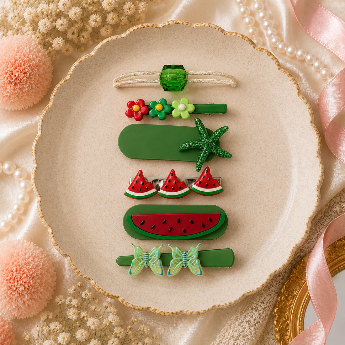 Melon Twist Hairclips Set