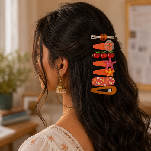 Sunny Orange Hairclips Set