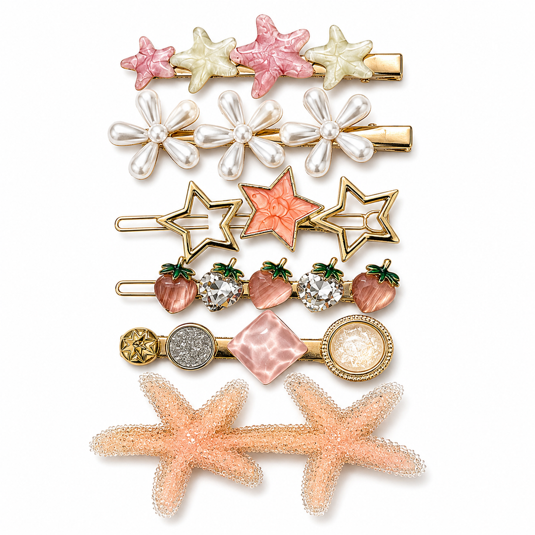 Pink Sunset Hairclips Set