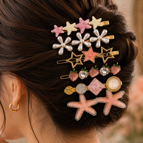 Pink Sunset Hairclips Set