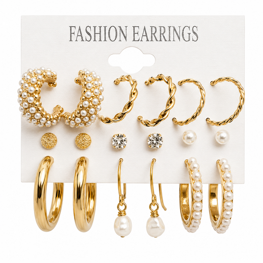 Pearl everyday golden hoops