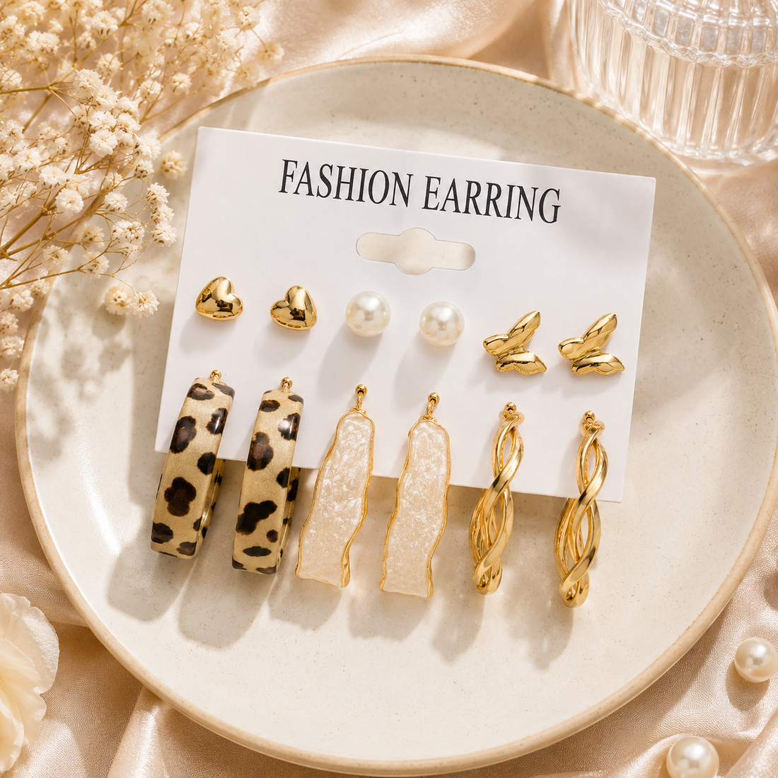 Enamel hoop animal print set