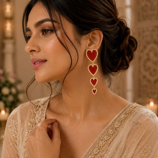 Crimson Cascade Earrings