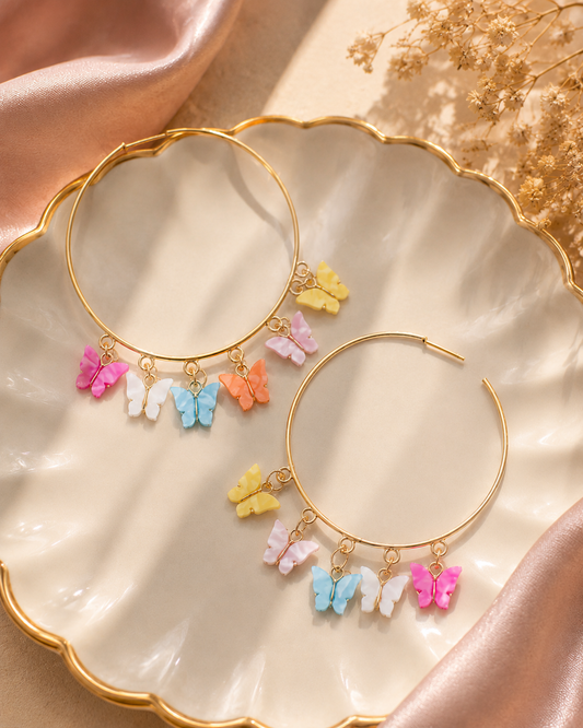 Pastel Flutter Hoop Earrings