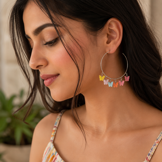 Pastel Flutter Hoop Earrings