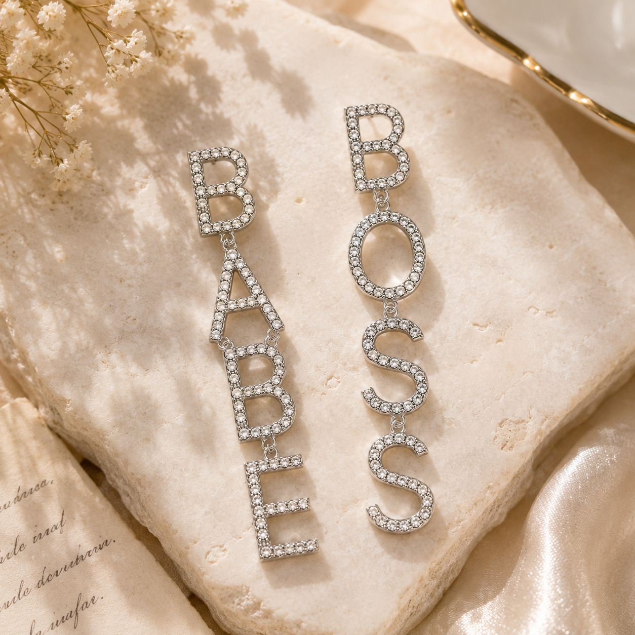 BABE & BOSS Crystal Drop Earrings