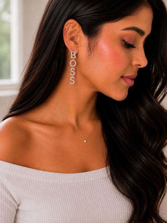 BABE & BOSS Crystal Drop Earrings