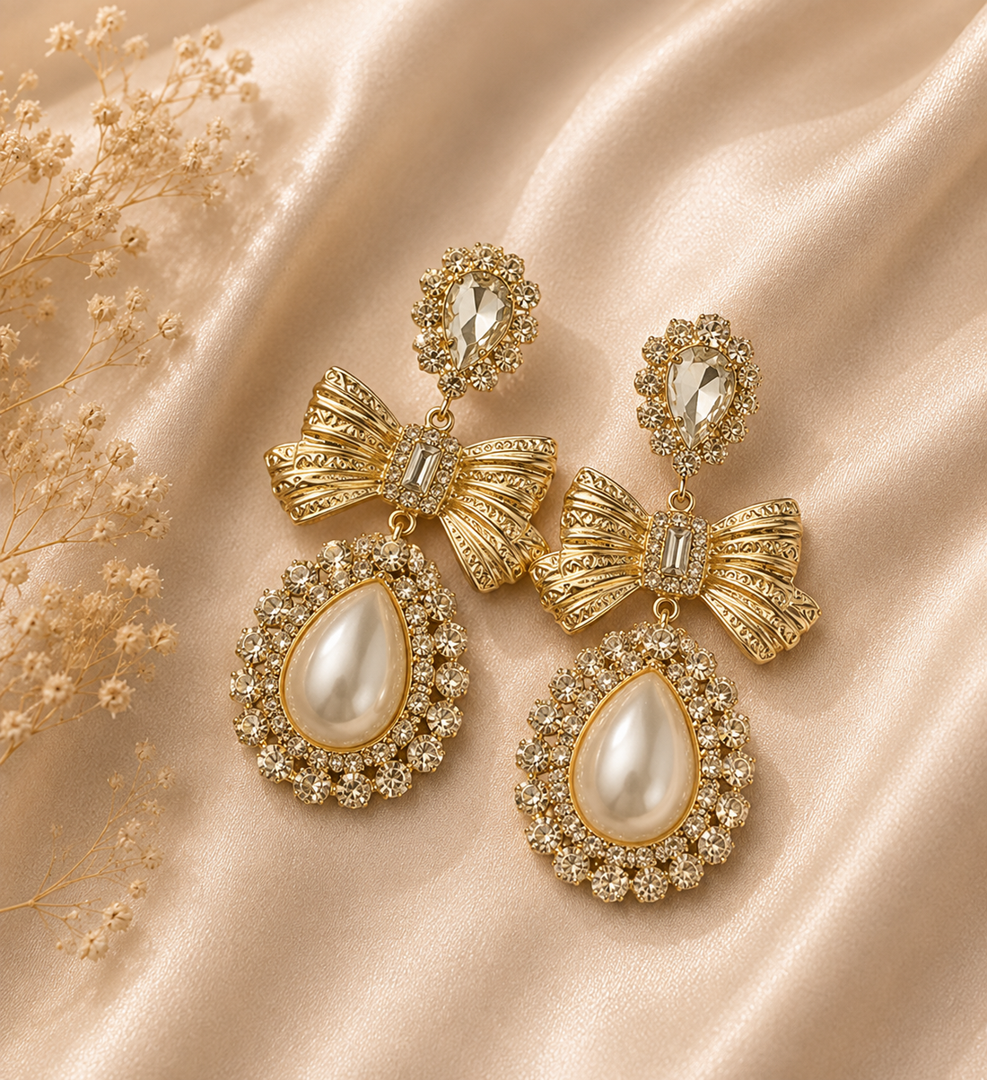 Regalia Vintage Pearl Bow Earrings