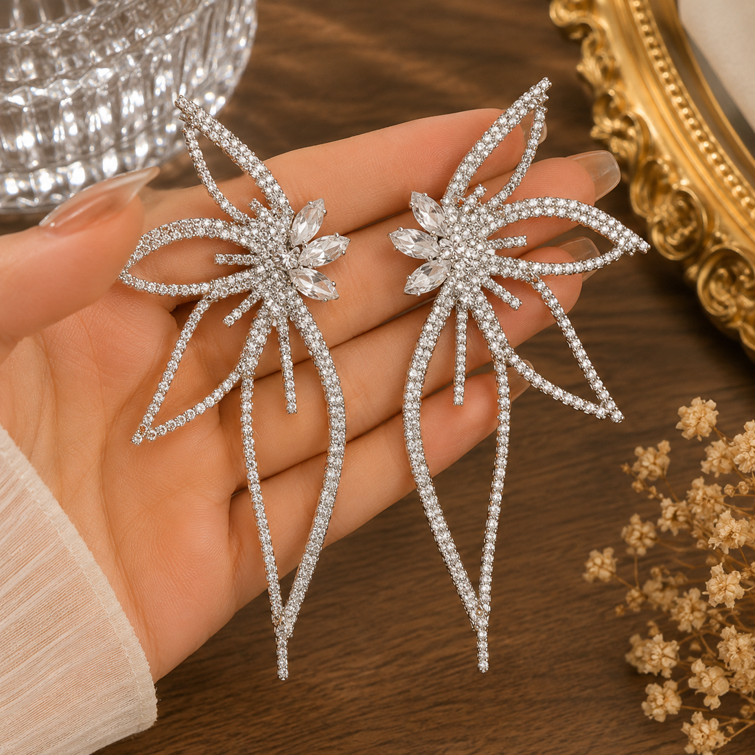 Luna Flutter Butterfly Crystal Earrings