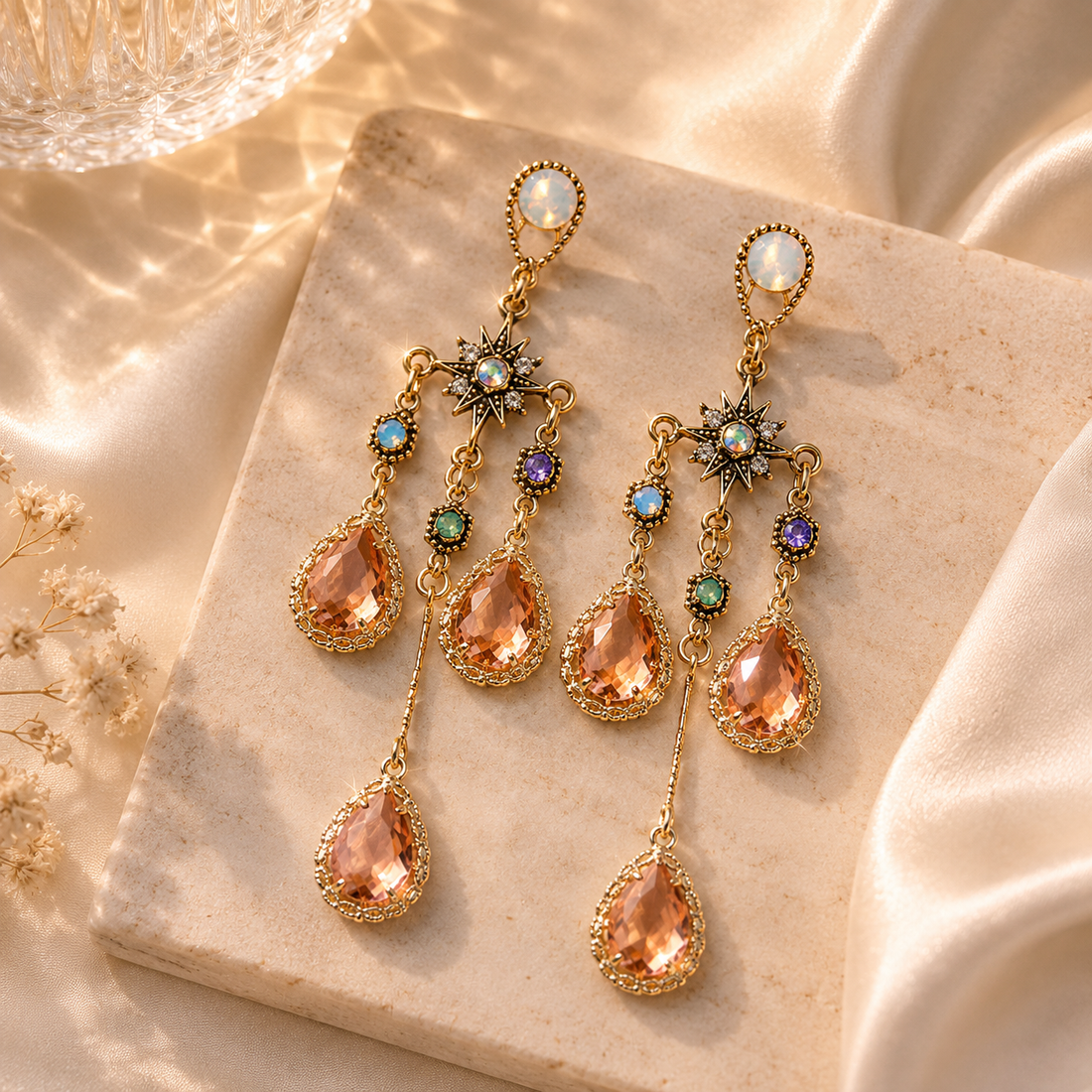Celestial Chandelier Crystal Drop Earrings