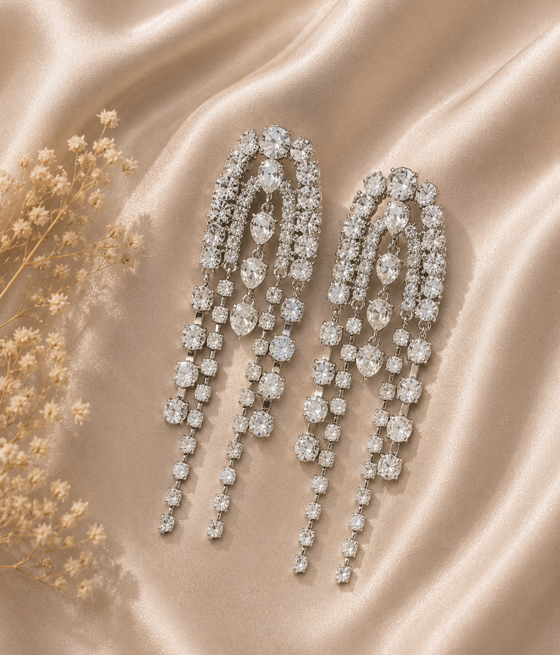 Celestia Multi-Layer Crystal Cascade Earrings