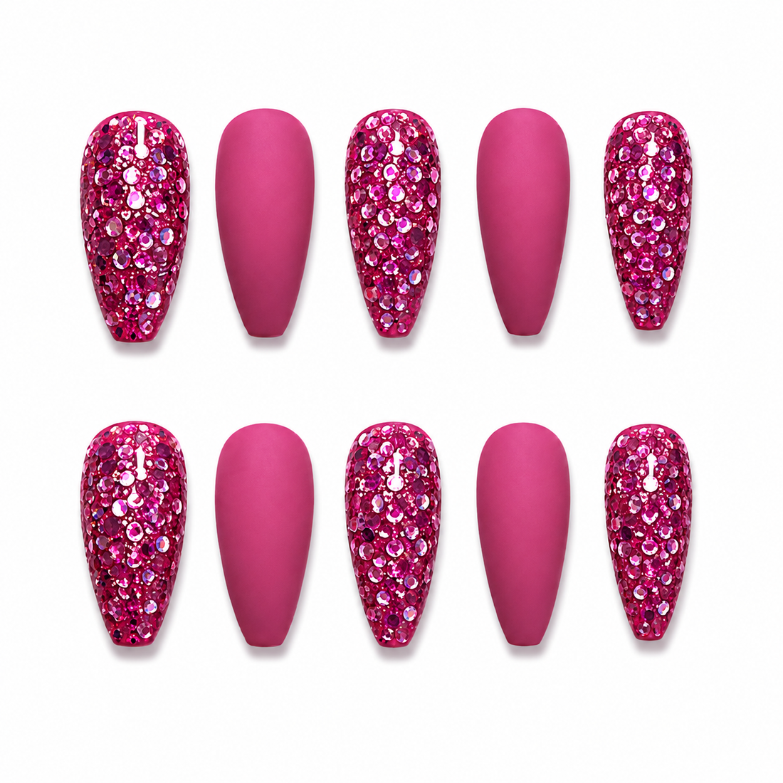 Plum Illusion Glitter Press-On Nails