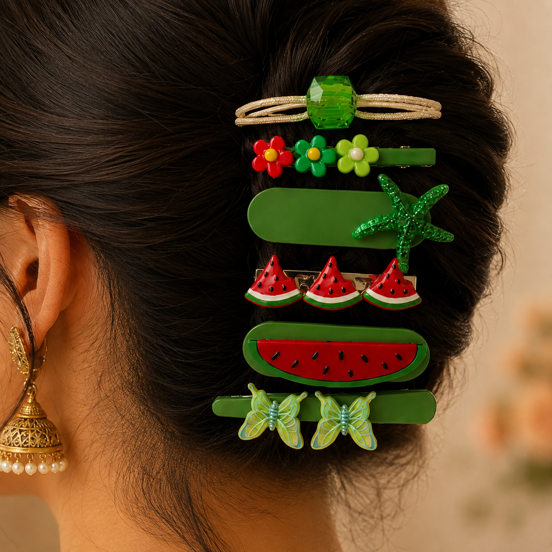 Melon Twist Hairclips Set